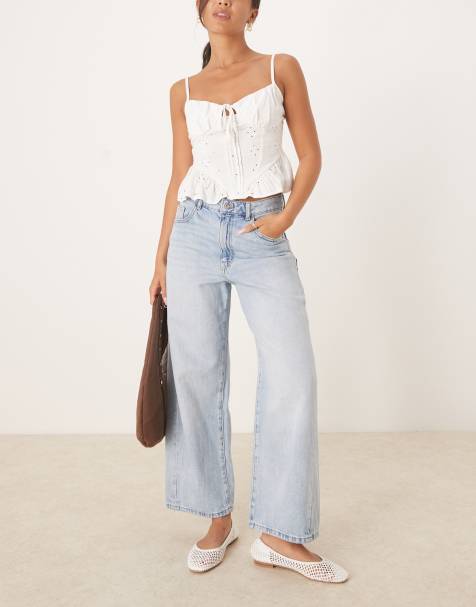 Mango Ivana cotton tapered jeans in light blue - view 1