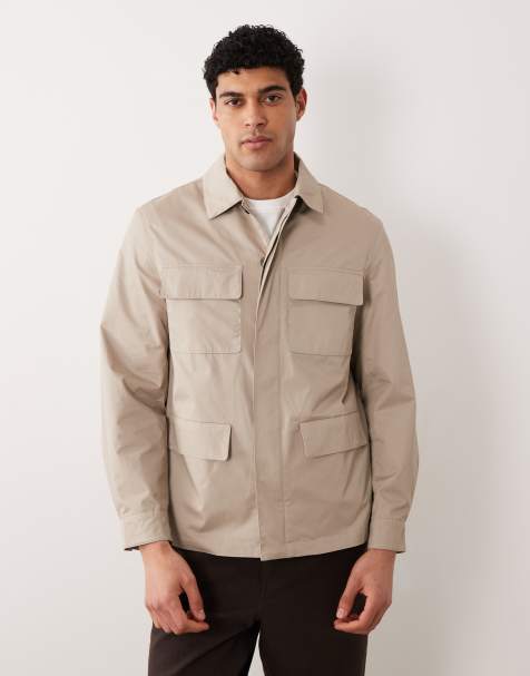 Mango – Jacke aus 100% Baumwolle in Beige mit Taschendetail - view 1