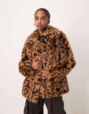 Mango - Jacke aus Kunstpelz mit Leopardenmuster-Brown