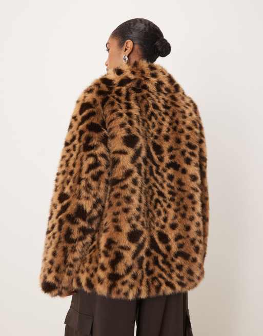 Mango – Jacke aus Kunstpelz mit Leopardenmuster, 3 von 4