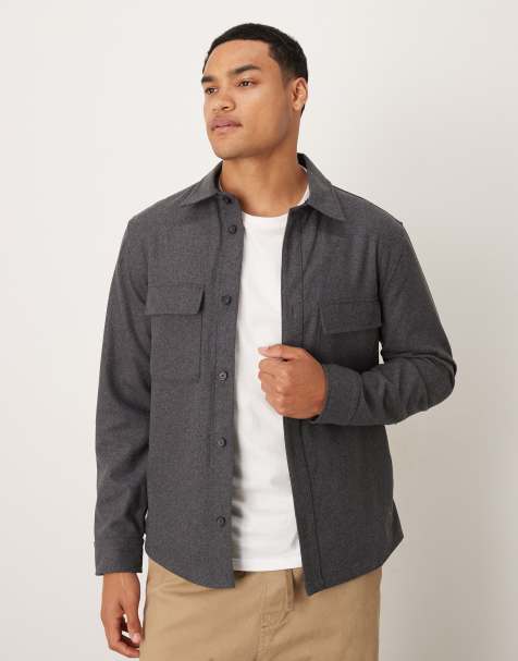 Mango – Jacke aus Wollmix in Grau mit Taschen-Detail - view 1