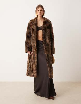 Mango - Jacke in Braun aus texturiertem Kunstpelz-Brown