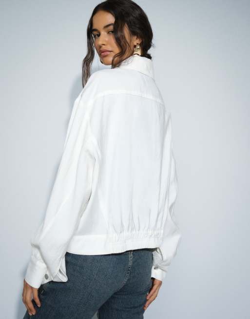 Mango Jacke mit Stehkragen in Weiß, 4 von 7
