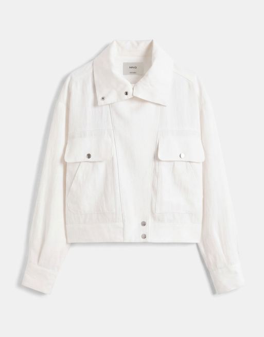 Mango Jacke mit Stehkragen in Weiß, 5 von 7
