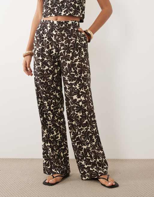 Mango - Jamie - Beige skræddersyede bukser med blomstermønster - Del af sæt, 5 af 5