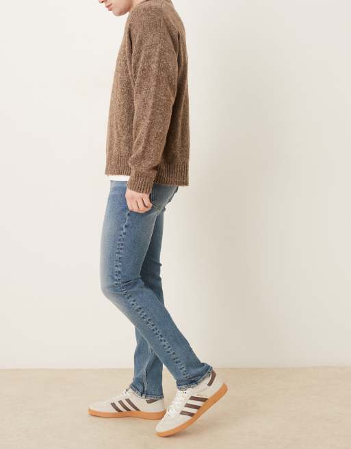 Mango Jan 100% cotton slim jean in mid blue, 3 of 5