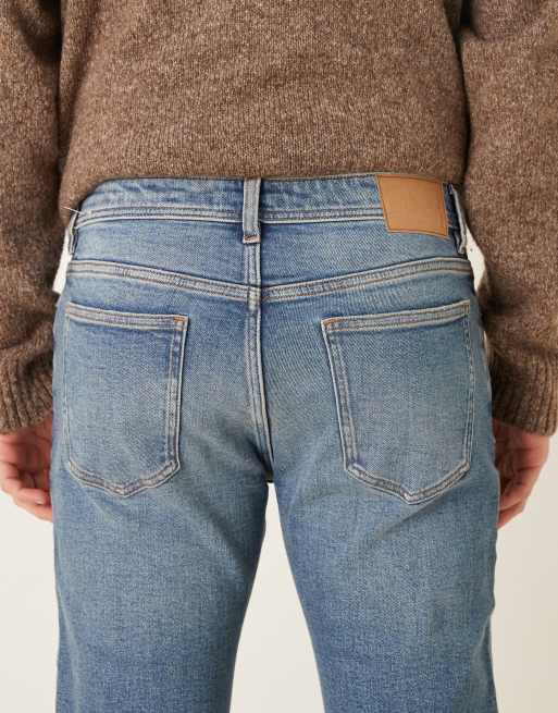 Mango Jan 100% cotton slim jean in mid blue, 4 of 5