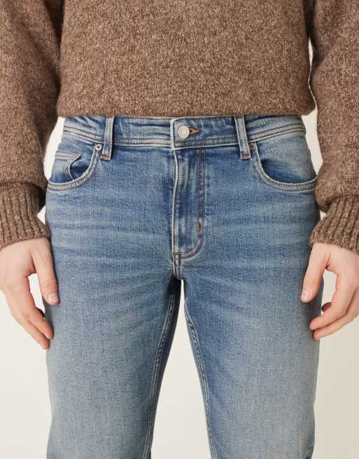 Mango Jan 100% cotton slim jean in mid blue, 5 of 5