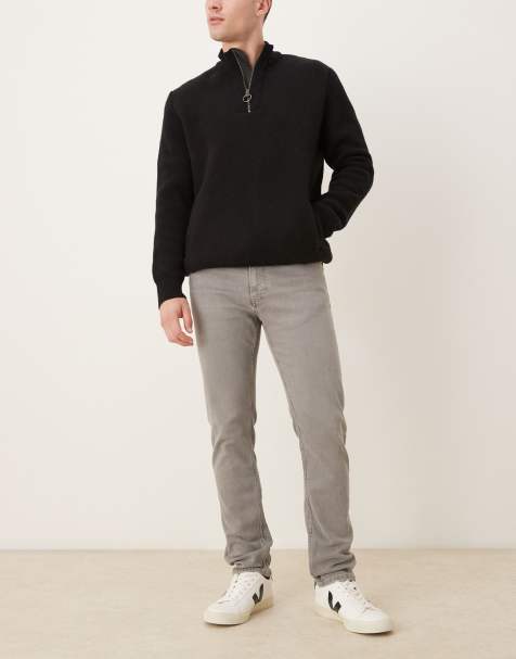 Mango Jan 100% cotton straight leg jean in washed grey