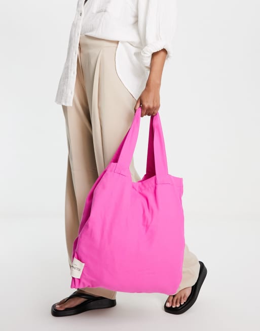 Mango – Jaskraworóżowa torba na zakupy typu shopper