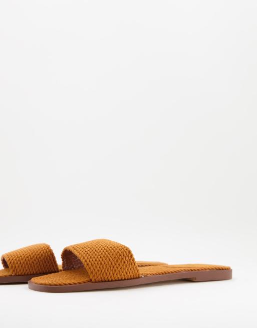 Mango – Jasnobrązowe płaskie sandały ze sznurka, 2 z 4
