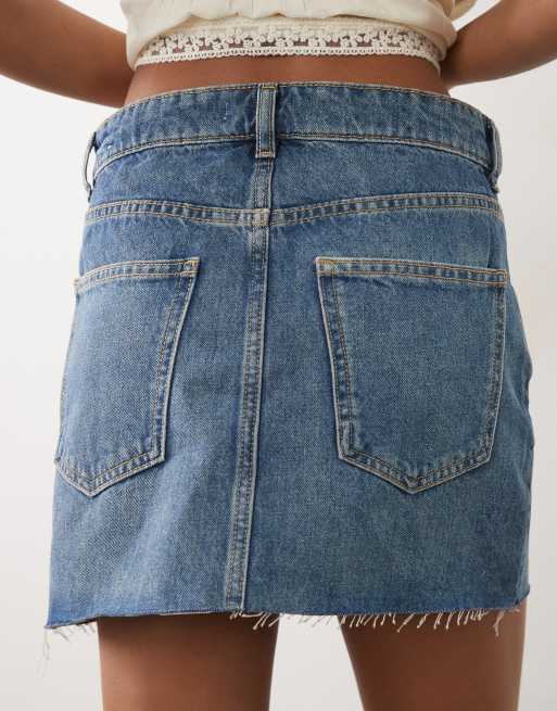 Mango – Jasnoniebieska spódnica jeansowa mini z bawełny 100%, 4 z 5
