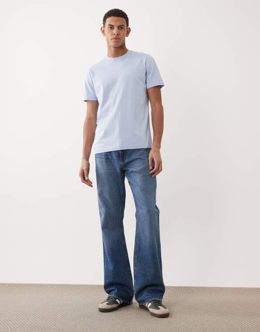 Mango – Jasnoniebieski dopasowany T-shirt z bawełny 100%, 2 z 5