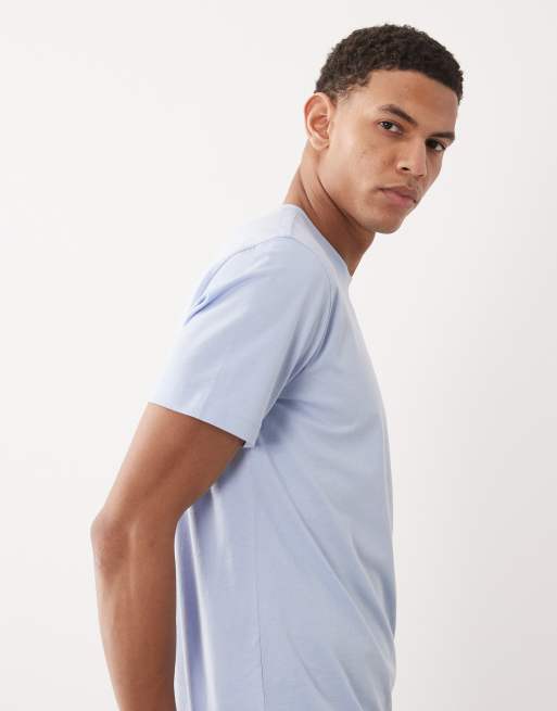 Mango – Jasnoniebieski dopasowany T-shirt z bawełny 100%, 4 z 5