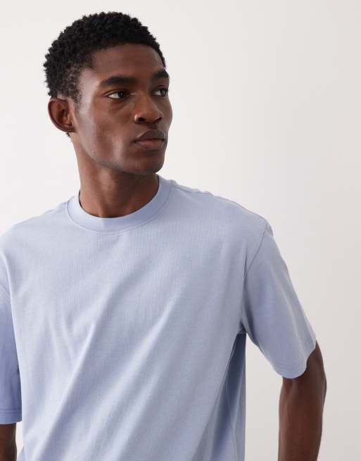 Mango – Jasnoniebieski, luźny T-shirt ze 100% bawełny, 3 z 5