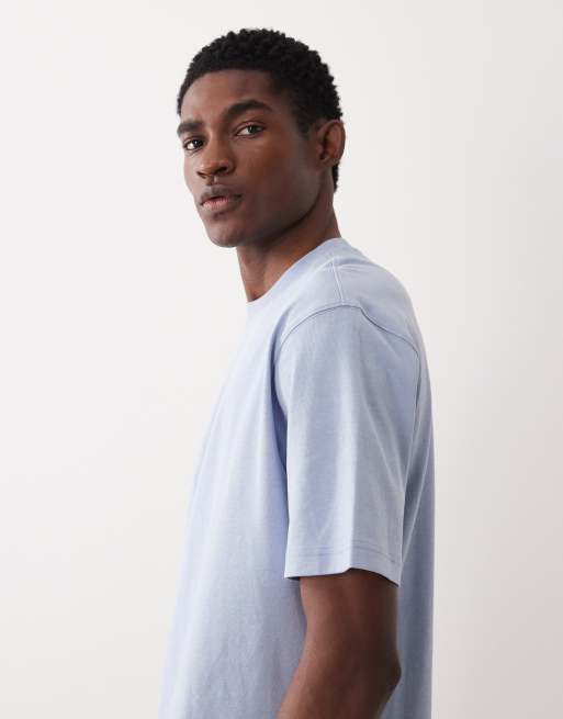 Mango – Jasnoniebieski, luźny T-shirt ze 100% bawełny, 5 z 5