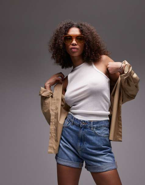 Mango – Jasnoniebieskie szorty jeansowe mom fit - view 1