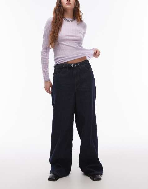 Mango - Jean ample à ceinture - Indigo - view 1