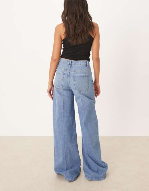 Mango - Jean ample en denim de coton avec pli marqué à l'avant - Bleu clair, 2 de 5