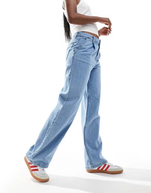 Mango - Jean coupe droite décontractée - Bleu clair