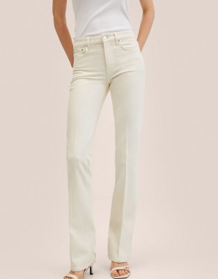Mango - Jean droit - Blanc cassé