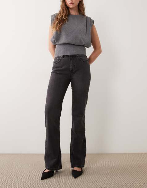 Mango jean droit noir délavé - view 1
