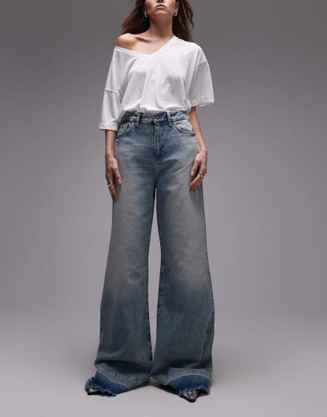 Mango - Jean oversize - Bleu clair - view 1