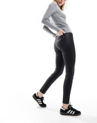 Mango high waisted skinny jeans in black - ASOS Price Checker