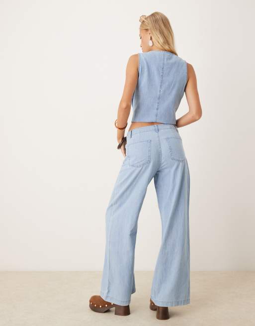 Mango - Jeans dritti azzurri in coordinato, 2 di 5