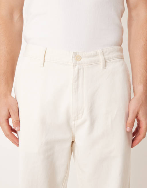 Mango - Jeans dritti tonalità naturale in cotone e lino, 5 di 5