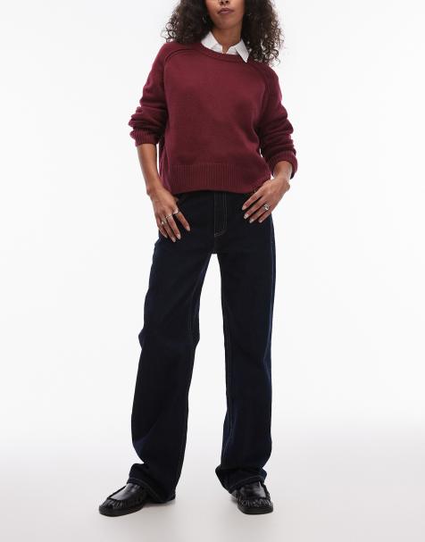 Mango – Jeans in dunkelblauer Waschung mit hohem Bund und geradem Bein - view 1