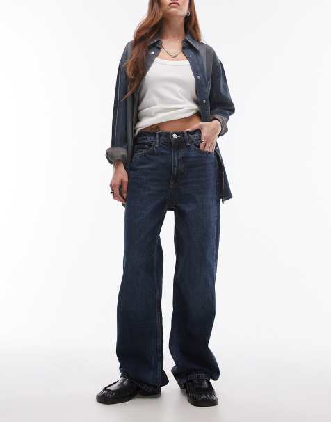 Mango – Jeans in mittelblauer Waschung mit hohem Bund und geradem Bein - view 1