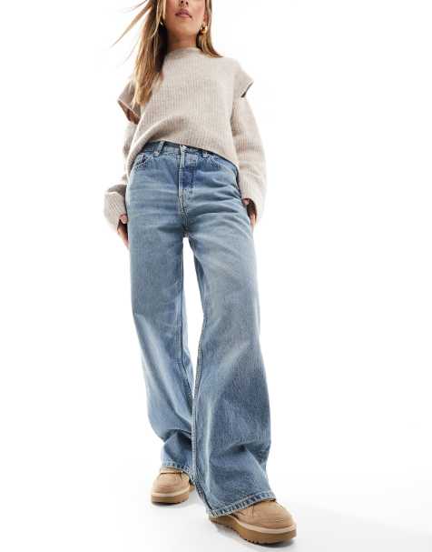 Mango – Jeans in verwaschenem Hellblau mit geradem Schnitt - view 1