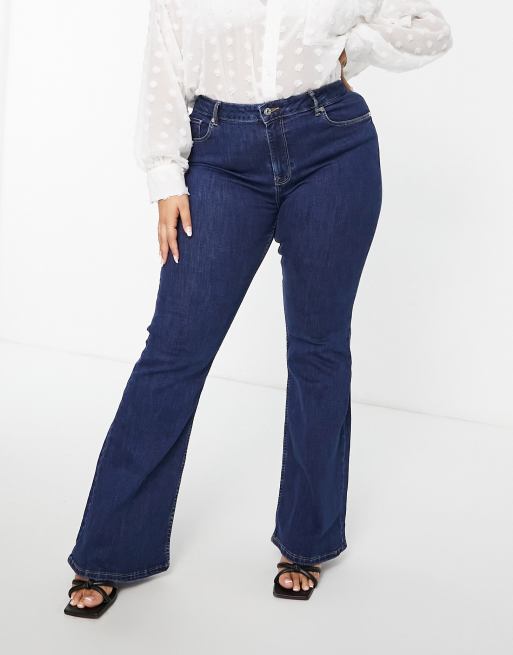 Mango - Jeans met flared pijpen in blauw