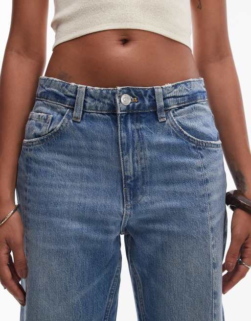 Mango - Jeans met rechte pijpen in lichtblauw met gewassen voorkant, deel van co-ord set, 5 van 5