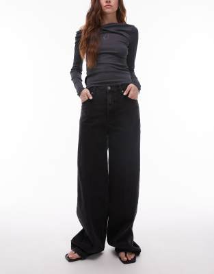 Mango - Jeans ohne Stretch in Schwarz mit geradem Bein