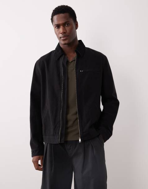 Mango – Jeansjacke aus 100% Baumwolle in Anthrazit mit durchgehendem Reißverschluss - view 1