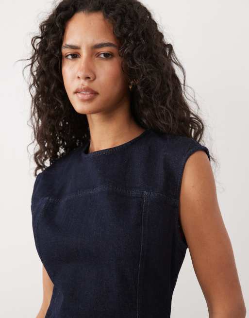 Mango jeansowa sukienka mini w kolorze indygo, 3 z 4