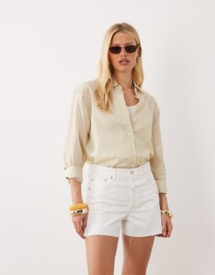 Jeansshorts aus 100% Baumwolle in Weiß Weiß 42