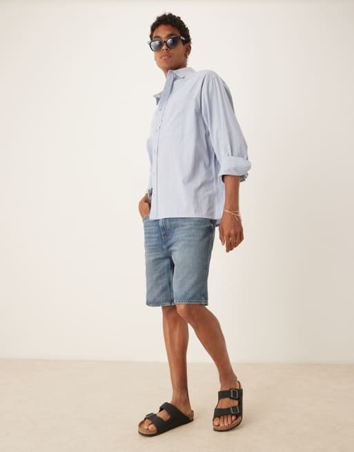 Mango – Jeansshorts in mittelblauer Waschung, 2 von 5