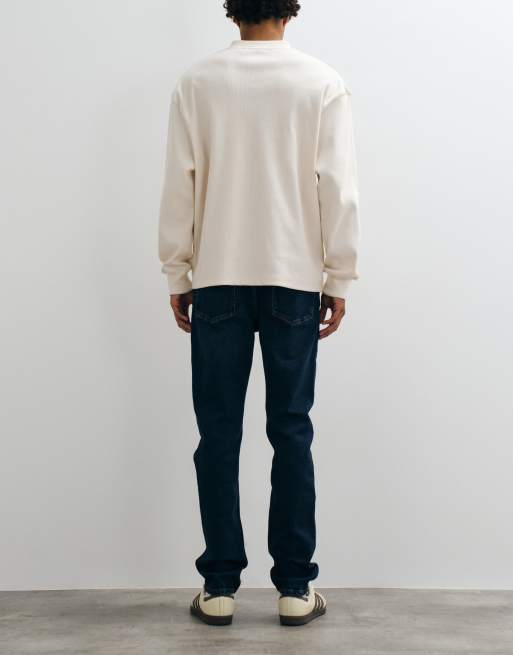 Mango jeansy slim w ciemnoniebieskim kolorze, 2 z 5