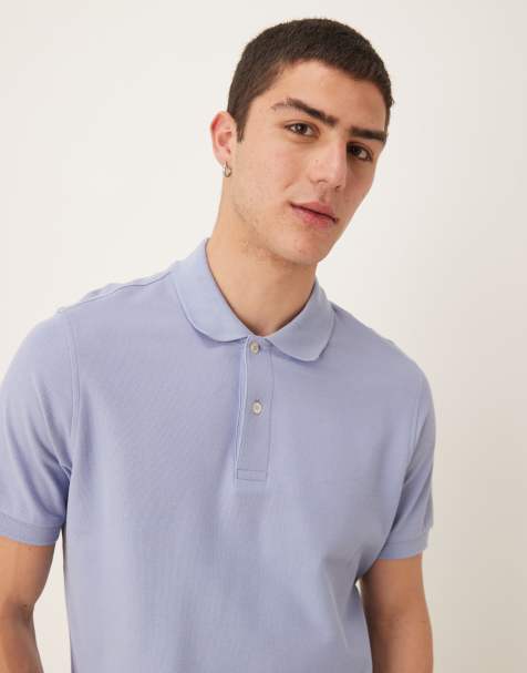 Mango jersey revere collar polo in pale green - view 1