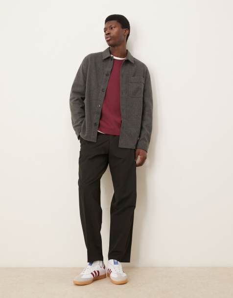 Mango jersey shirt in charcoal - view 1