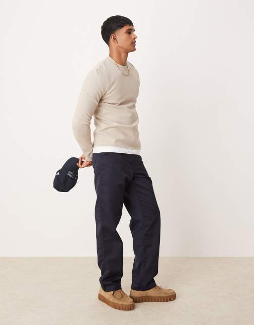 Mango - Jersey sweater met lange mouwen in beige