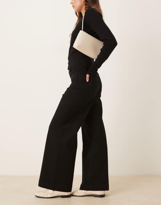 Mango – Jessie – Czarne jeansy z szerokimi nogawkami i kieszeniami z bawełny 100%, 2 z 5