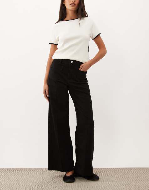 Mango Jessie jean large à poches en coton noir - view 1