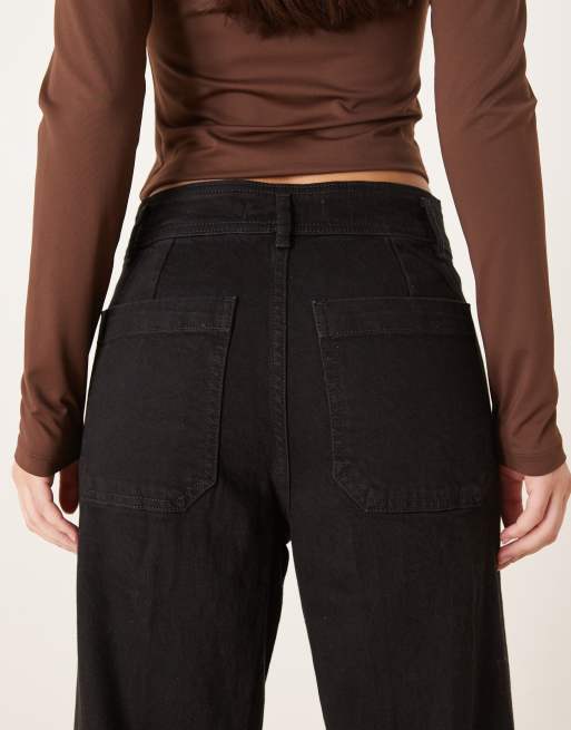 Mango – Jessie – Jeans aus Baumwollmix in Schwarz mit weitem Bein und Taschendetail, 5 von 5