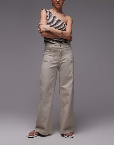 Mango – Jessie – Jeans in Ecru mit geradem Bein und Vordertaschen - view 1