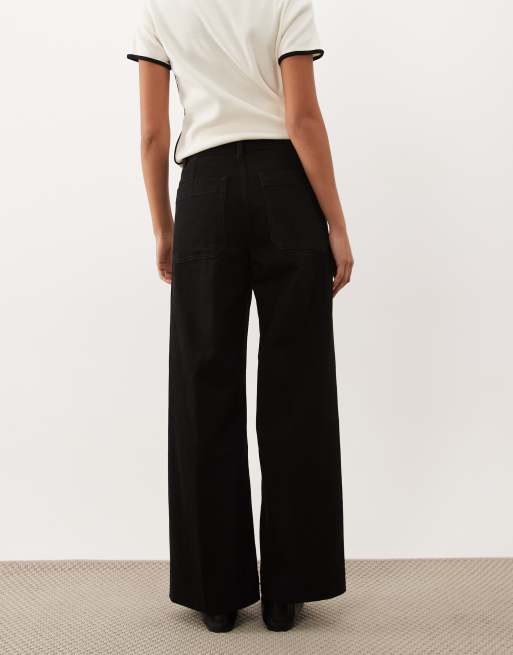 Mango Jessie jeans z szerokimi nogawkami i kieszeniami w kolorze czarnym, 5 z 5