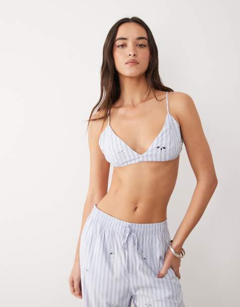 Mango - Jewel - Brassière d'ensemble à rayures - Bleu - view 1